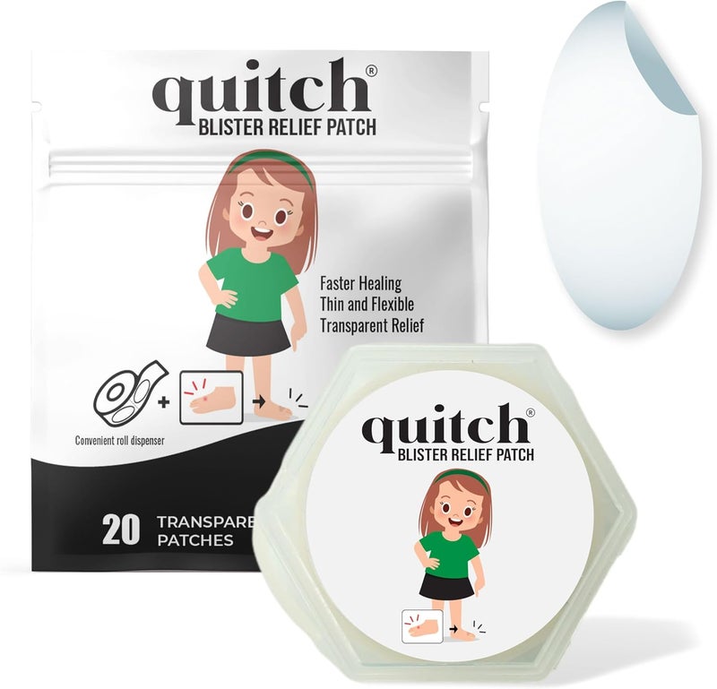 quitch Blister Bandages for Feet, Hydrocolloid Waterproof Bandages, Finger Bandages, Purse Essentials, Liquid Bandage and Moleskin Alternative, Blister Prevention, Heel Protector, Travel Accessories - Image 1